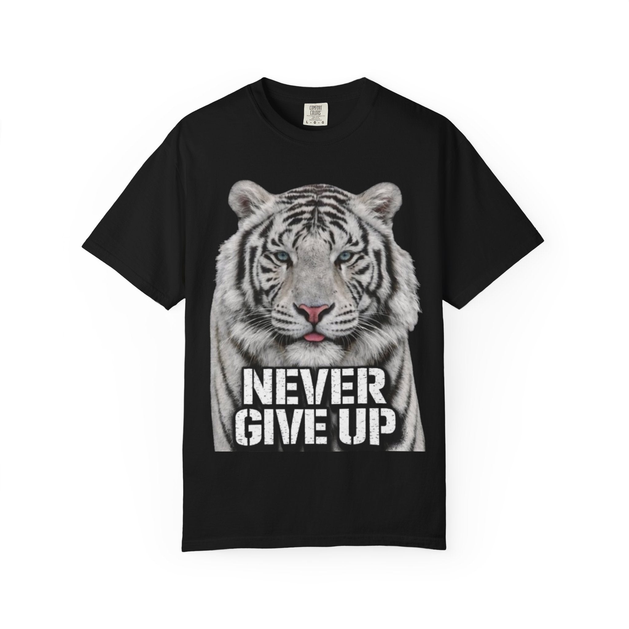 Never Give Up Tiger Adult T-Shirt