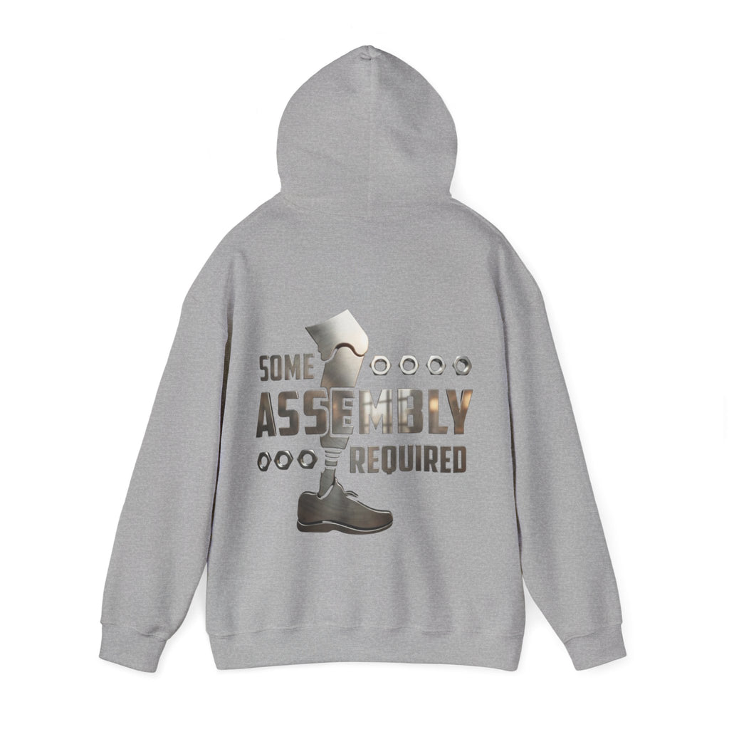 Adult Hoodie — "Some Assembly Required" Robot Leg Graphic Pullover