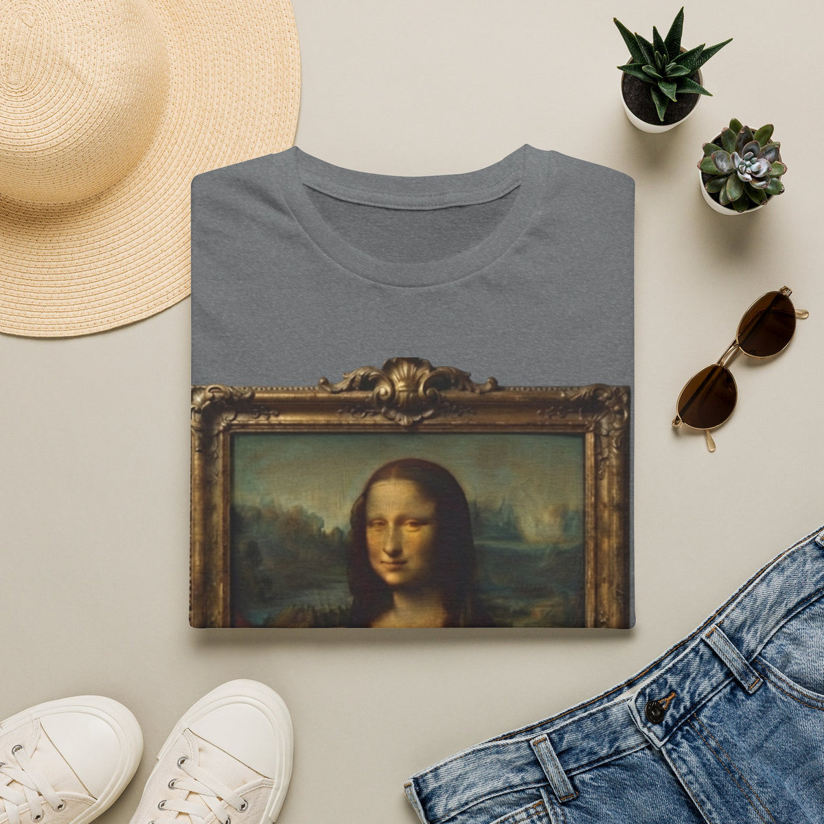Mona Lisa Portrait Adult T-Shirt — Classic Renaissance Art Tee