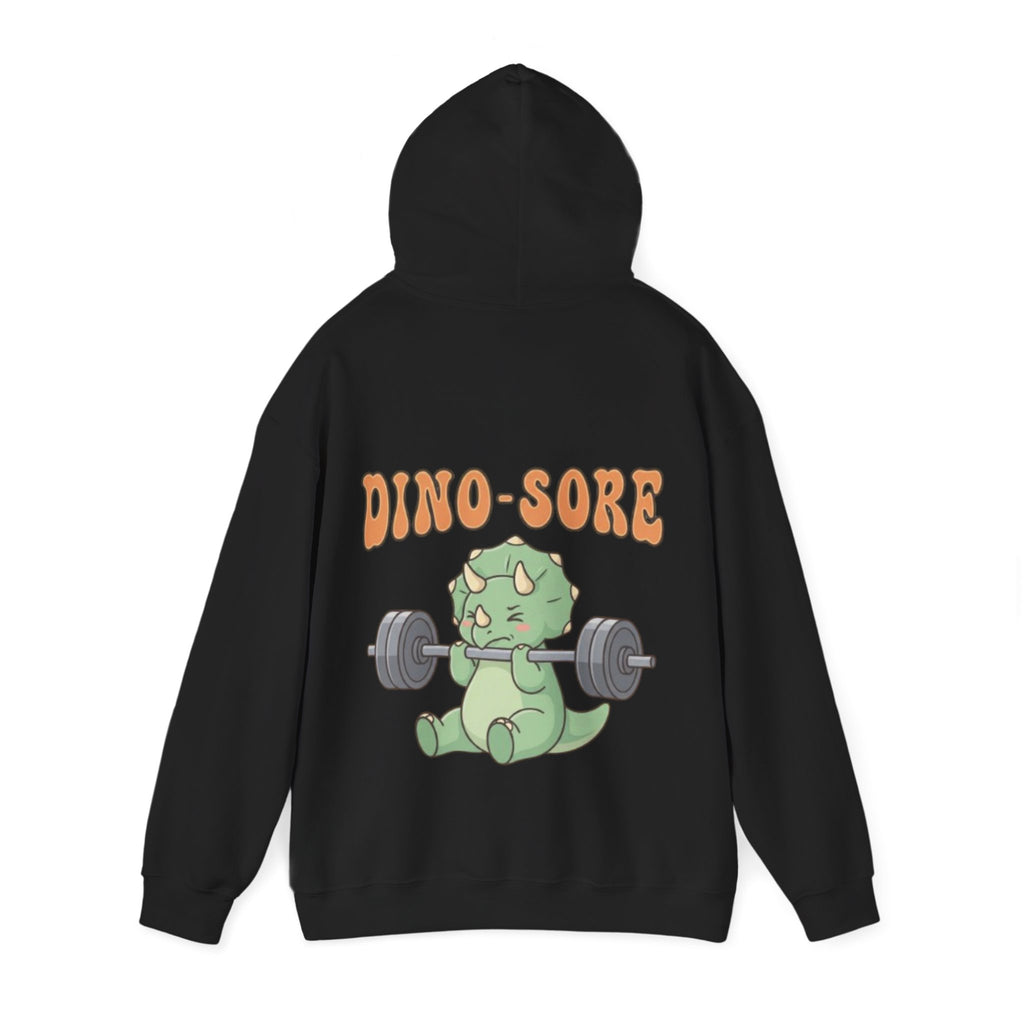 Dino-Sore Adult Hoodie — Cute Triceratops Weightlifting Sweatshirt