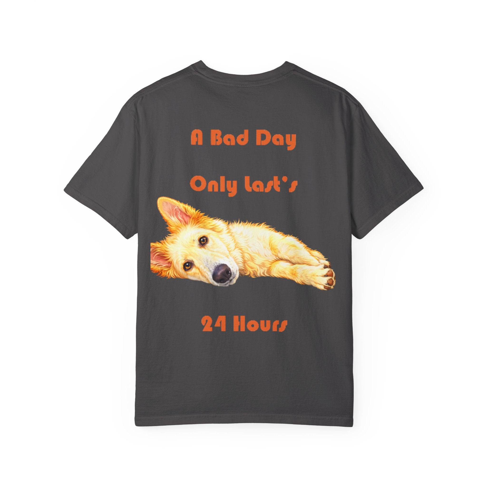 Lazy Dog Illustration  Adult T-shirt | "A Bad Day Only Lasts 24 Hours"
