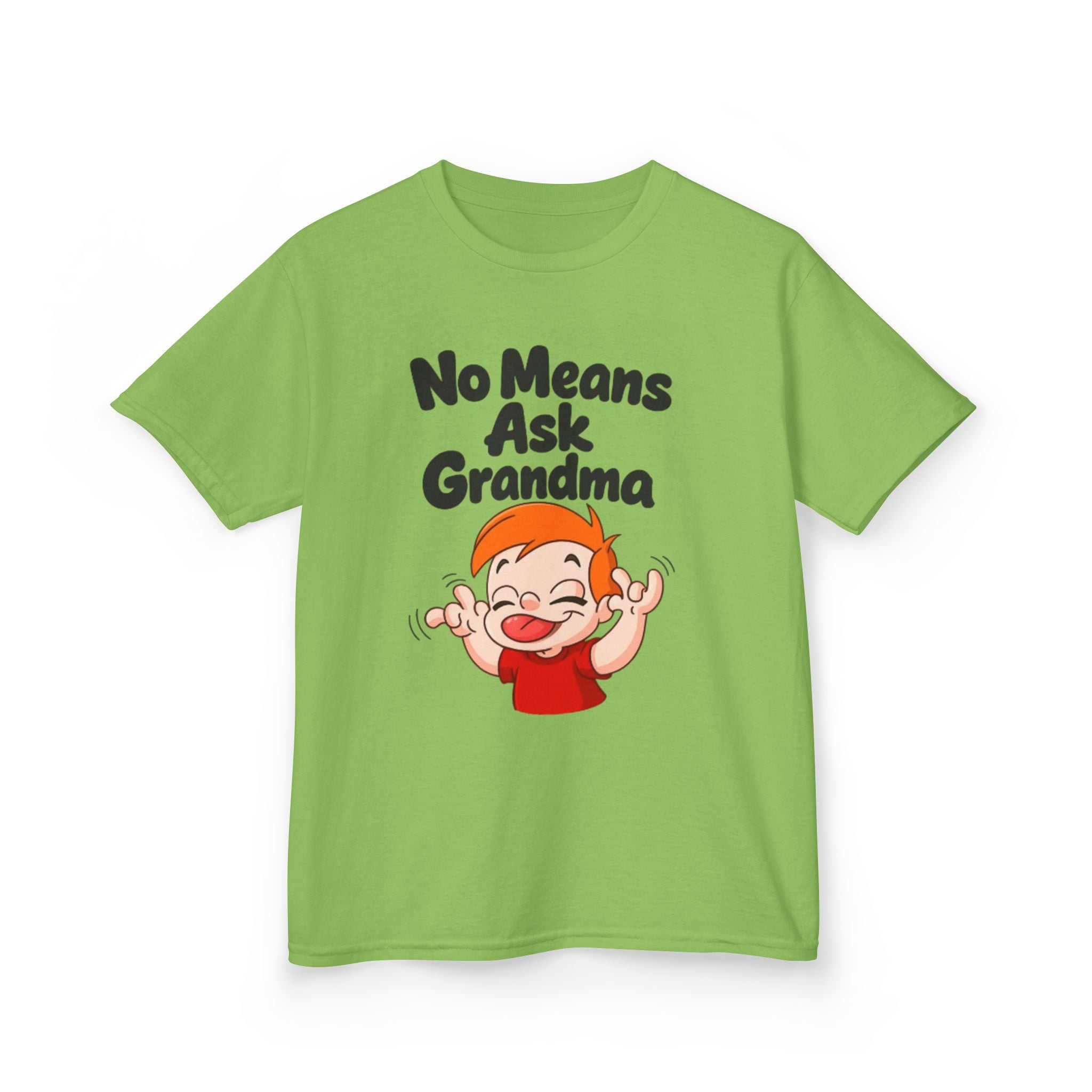 Kids Tee — "No Means Ask Grandma" Funny Toddler Shirt