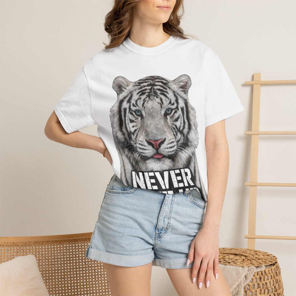 Never Give Up Tiger Adult T-Shirt