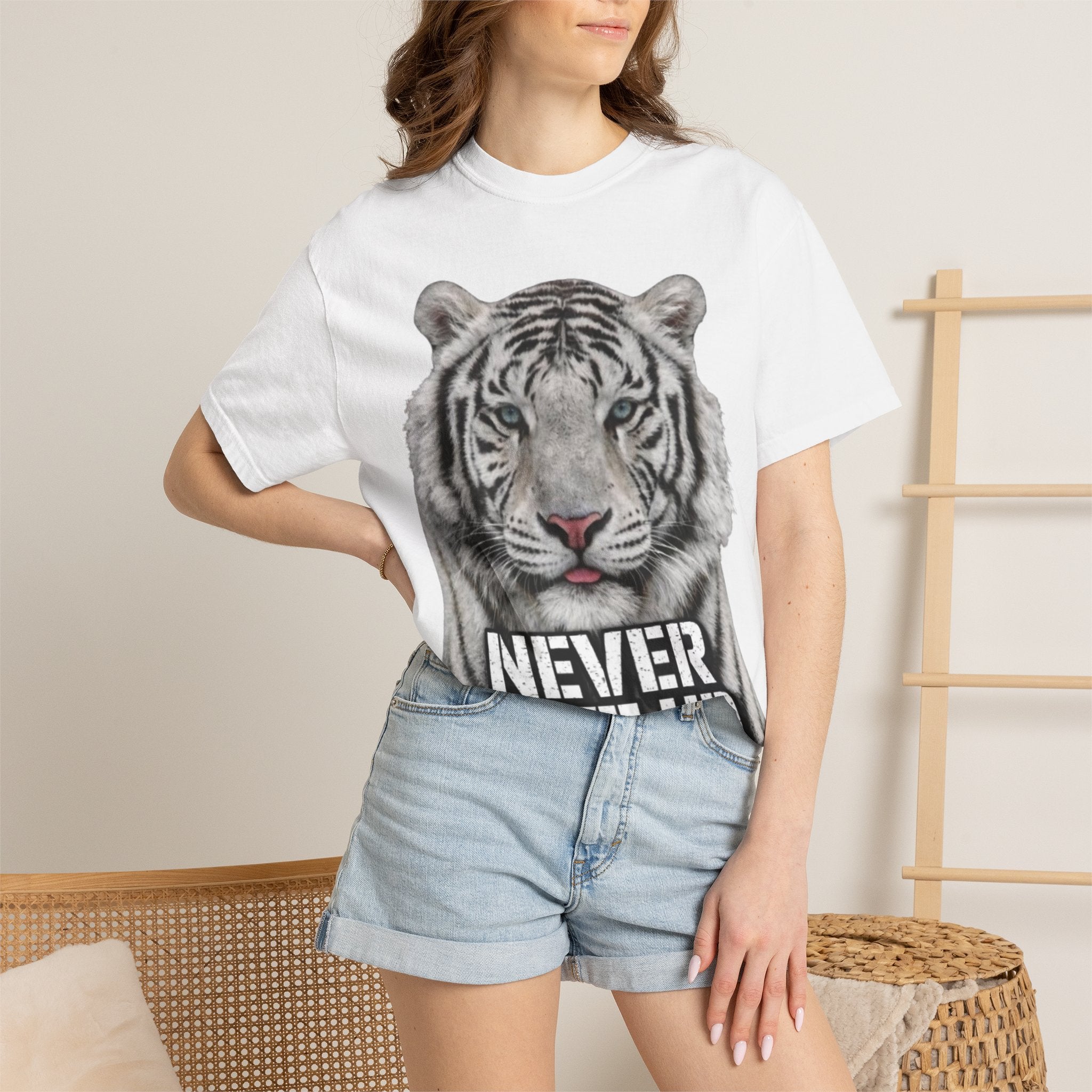 Never Give Up Tiger Adult T-Shirt