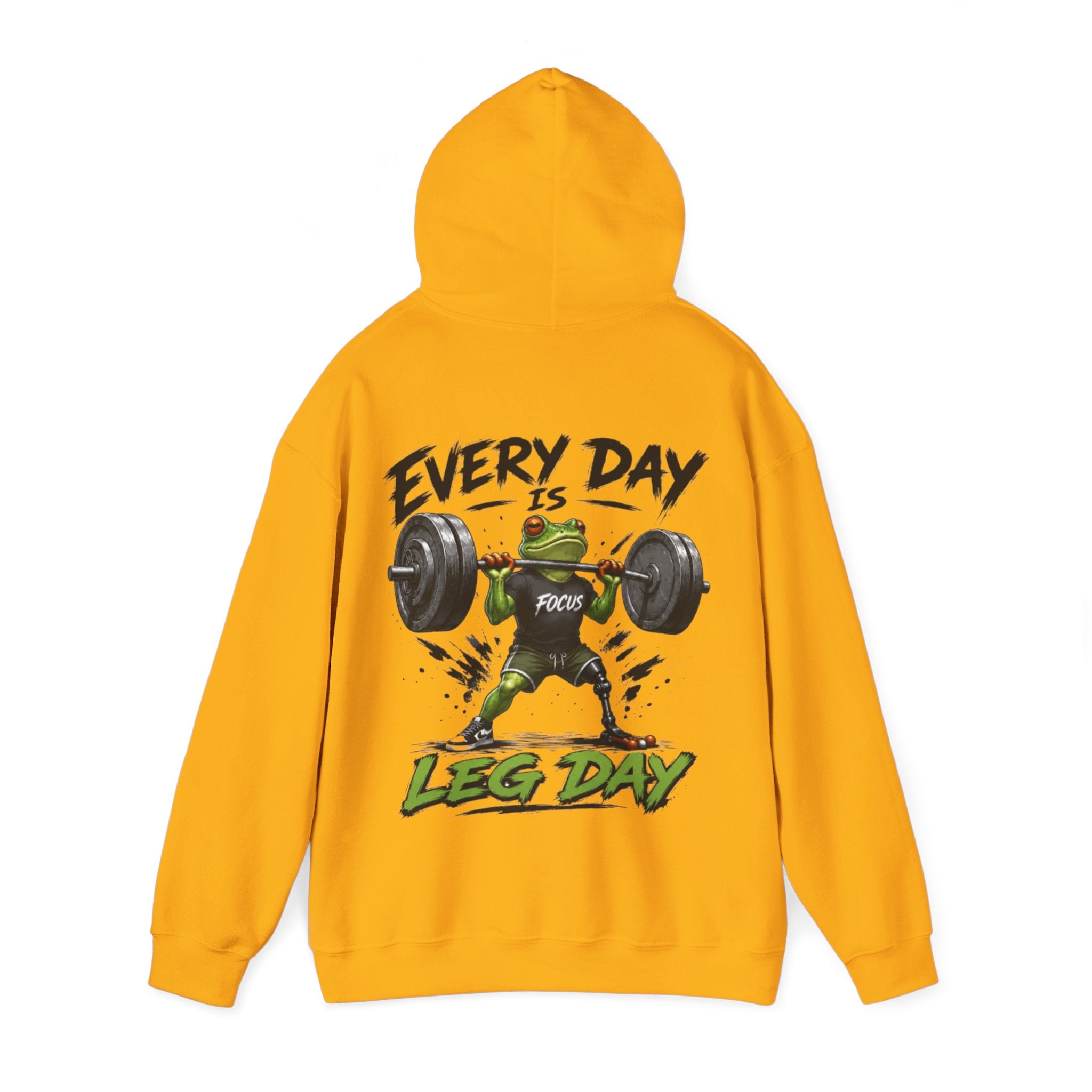 Adult Hoodie - "Every Day Is Leg Day" Frog Weightlifting Gym Hoodie