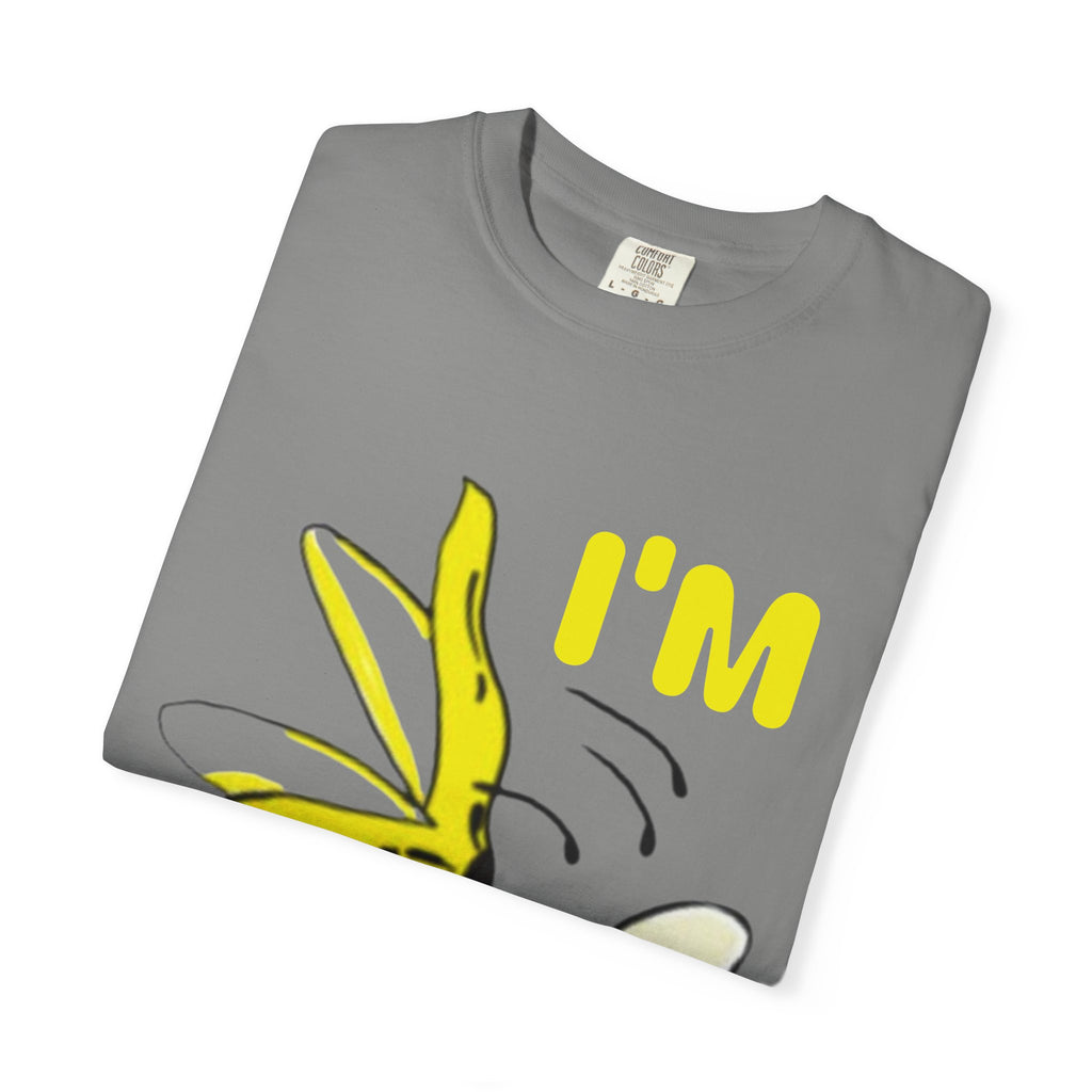 Banana Skateboard Adult T-Shirt — "I’m Free" Cute Skateboarding Banana Graphic Tee