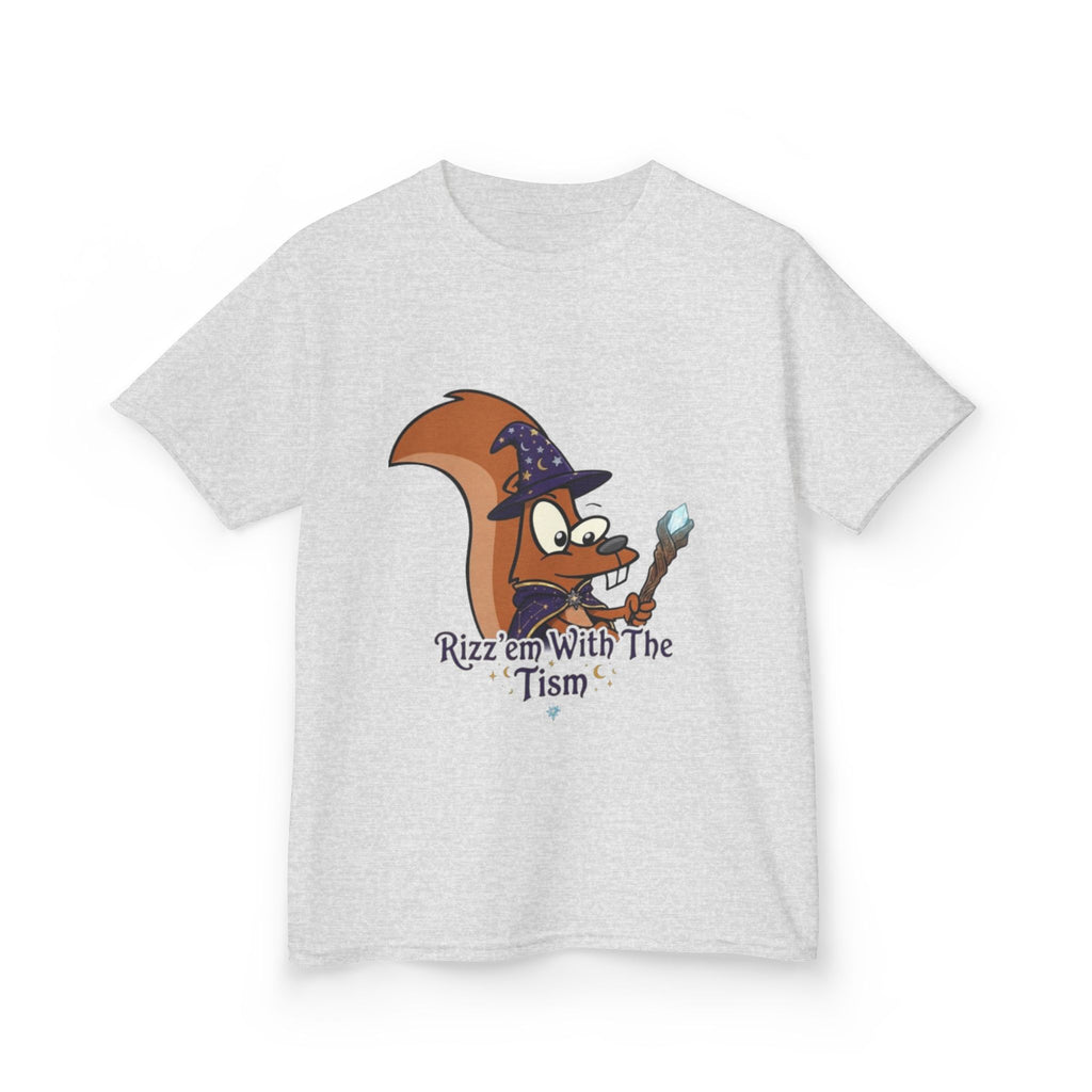 Wizard Fox kids Kids T‑Shirt — "Rizz em With The 'Tism" Cute Magical Tee