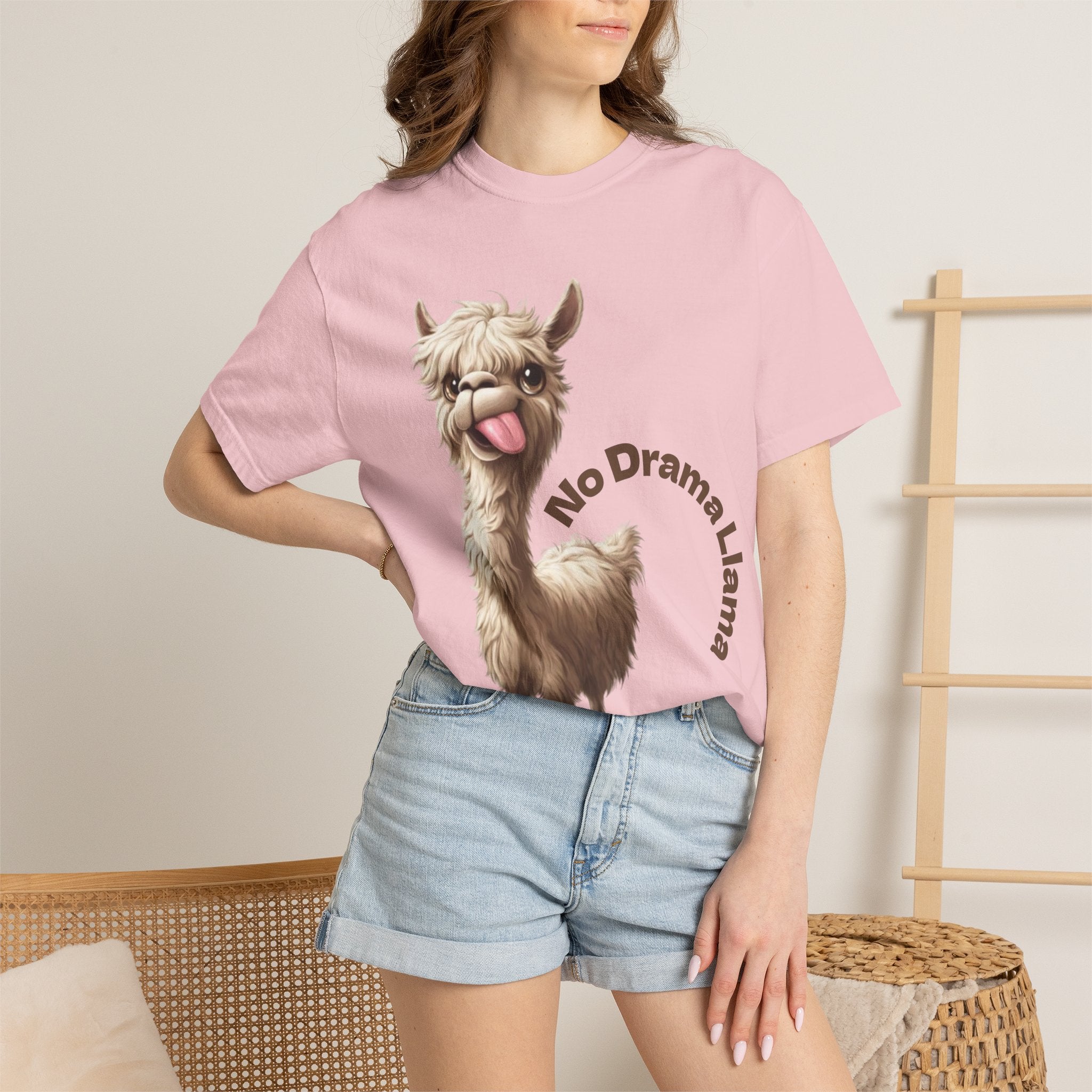 No Drama Llama Adult T-Shirt — Funny Llama Graphic Tee for Animal Lovers