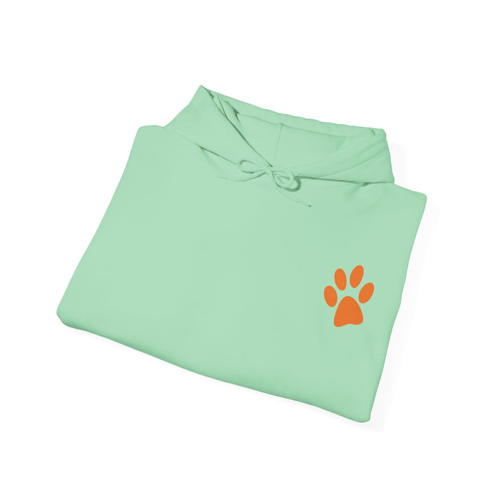 A Little Hat-Titude Puppy Illustration Adult Hoodie | Cute Dog Paw Chest Print