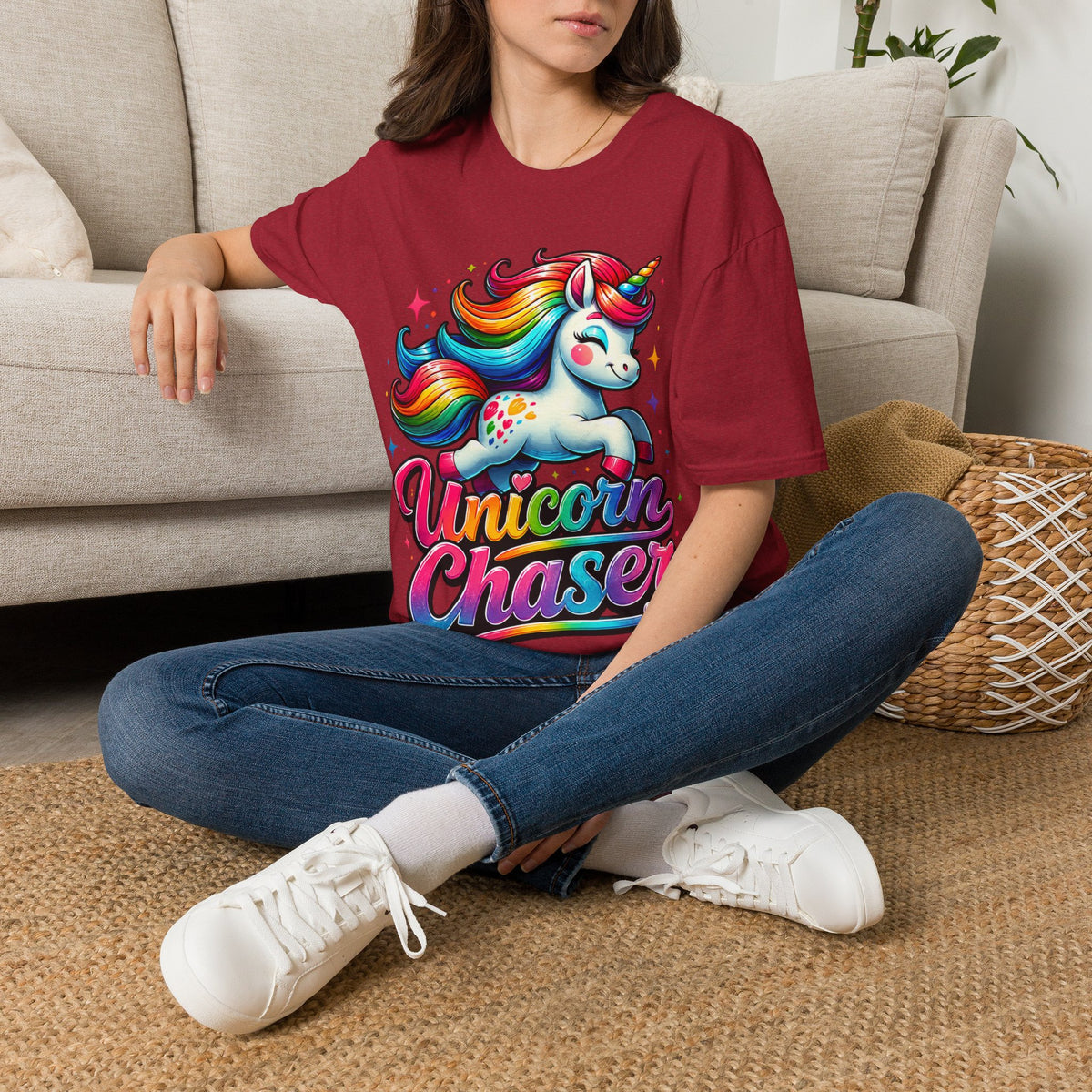 Funny Unicorn Chaser Adult T-Shirt — Rainbow Magical Unicorn Tee