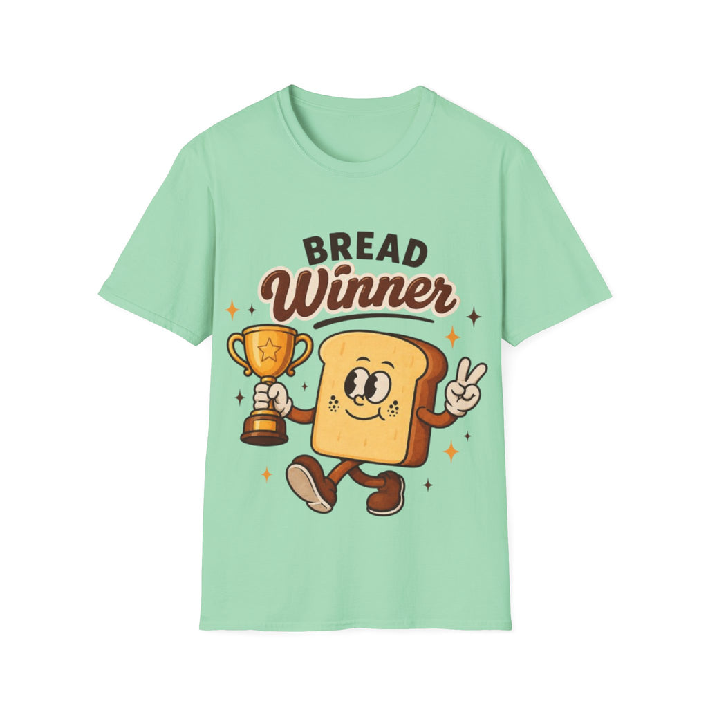 Bread Winner Adult T‑Shirt — Funny Toast Cartoon Tee for Bakers & Breakfast Lovers