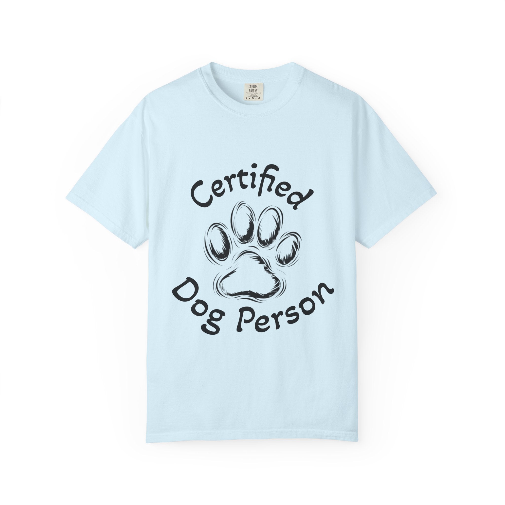 Certified Dog Person Adult T-Shirt — Paw Print Graphic Tee for Dog Lovers