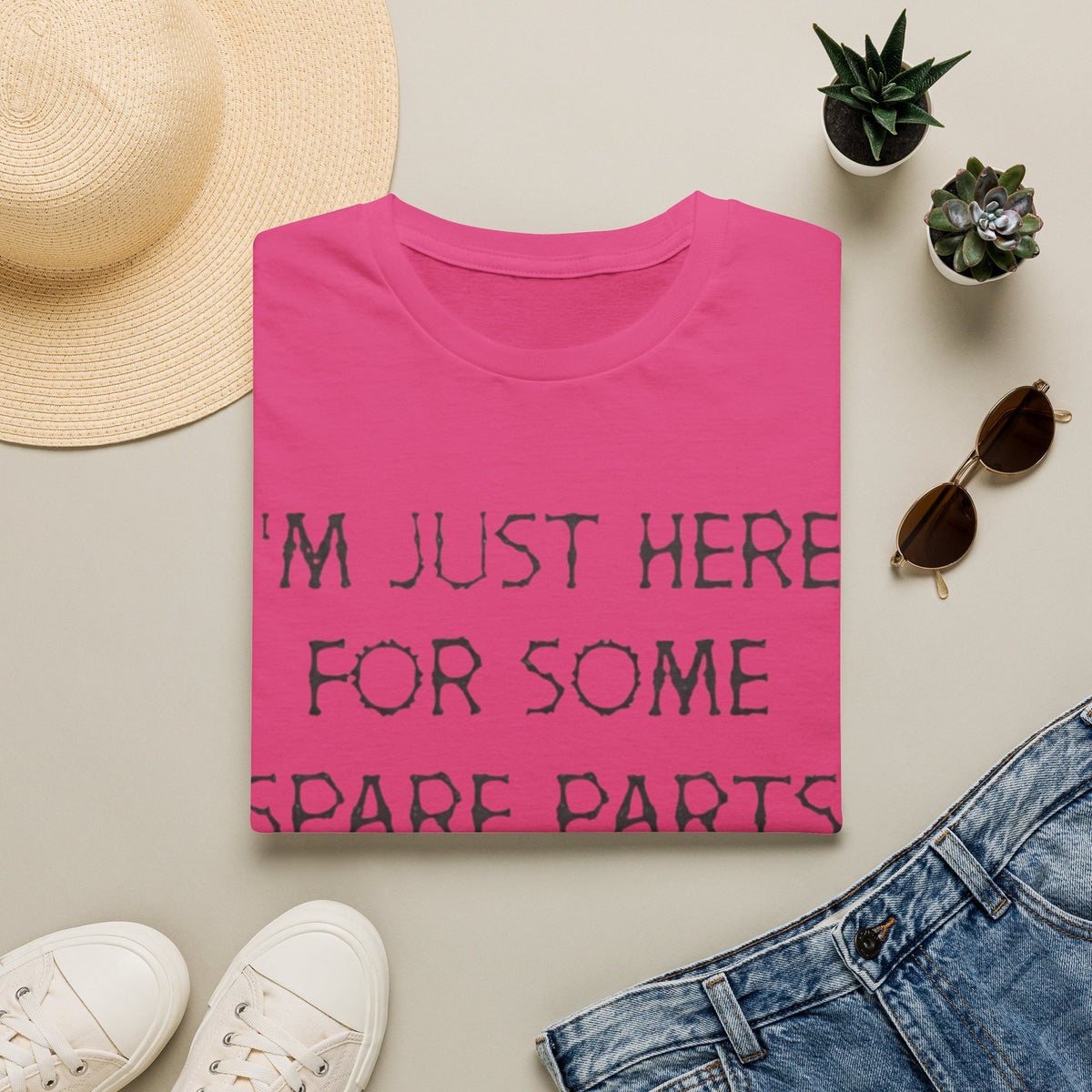 Halloween Pumpkin Jack-o'-Lantern Adult T-Shirt — "I'm Just Here For Some Spare Parts"