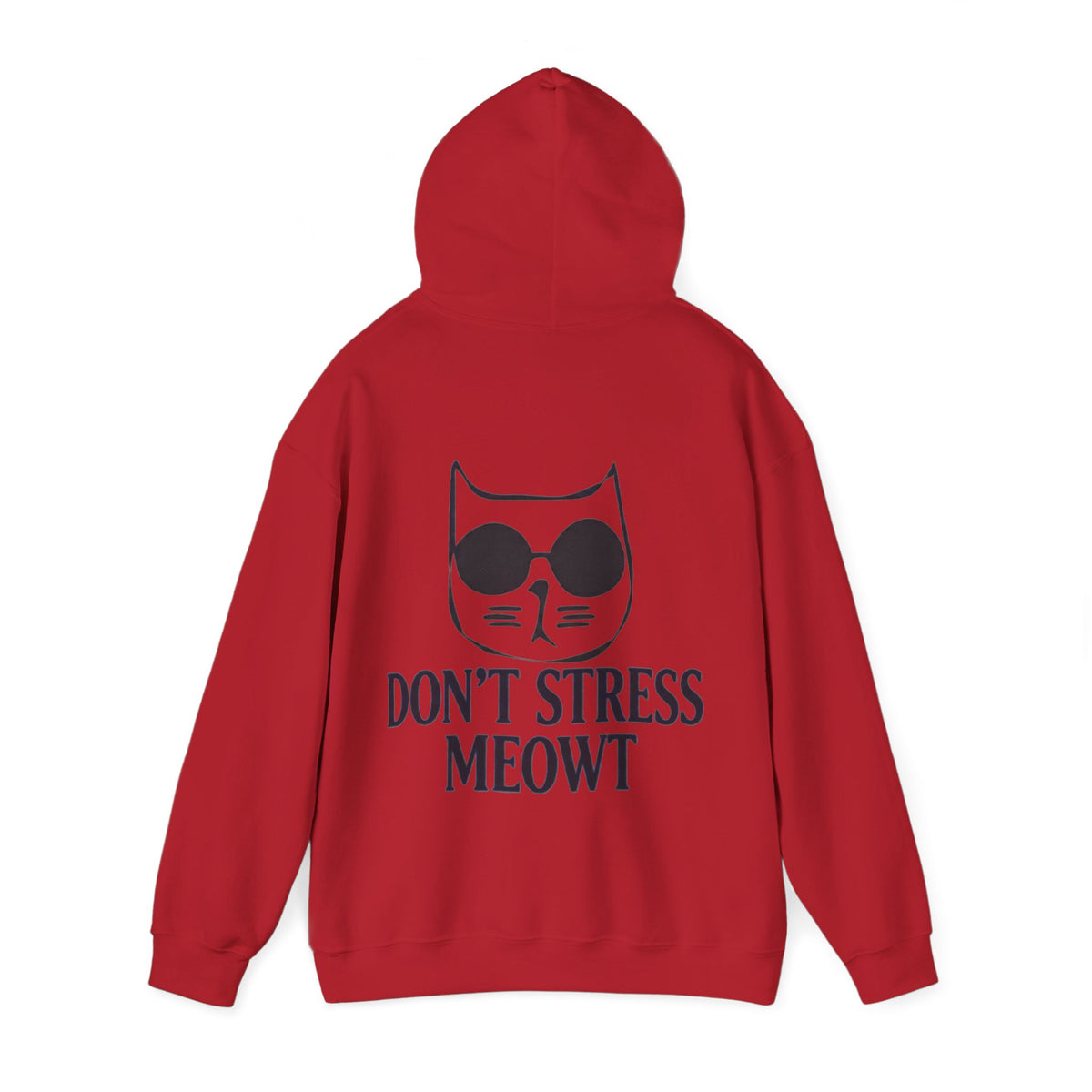 Don't Stress Meowt Adult Hoodie — Relaxed Cat Graphic Sweatshirt