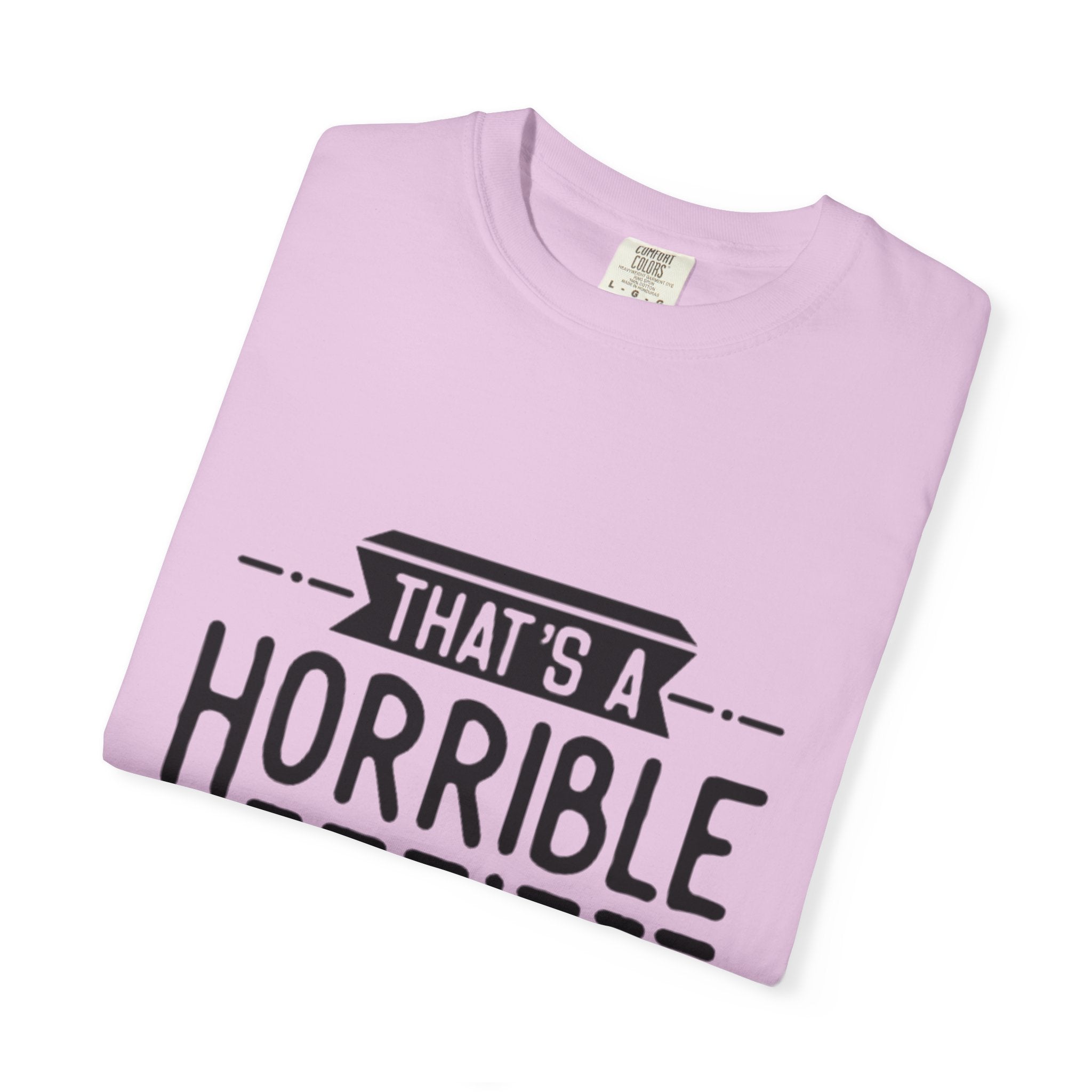 That’s a Horrible Idea T‑Shirt — Funny Quote Graphic Adult Tee