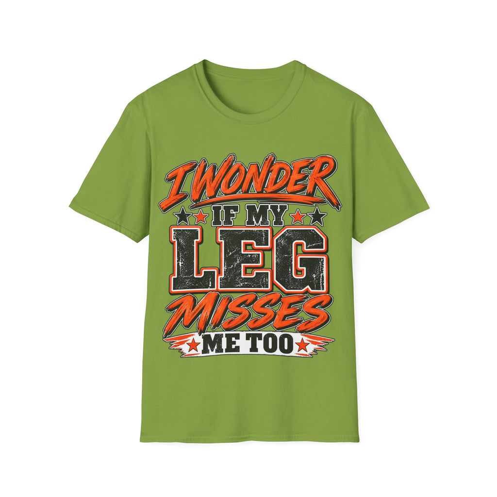 Graphic Adult T-Shirt — "I Wonder If My Leg Misses Me Too" Retro Sports Tee