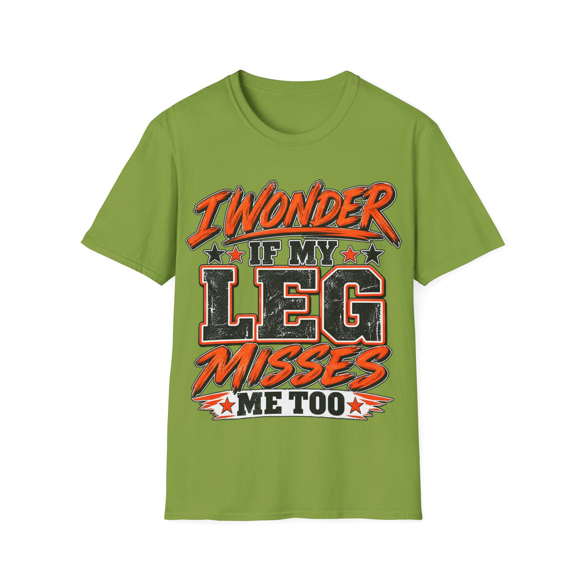 Graphic Adult T-Shirt — "I Wonder If My Leg Misses Me Too" Retro Sports Tee