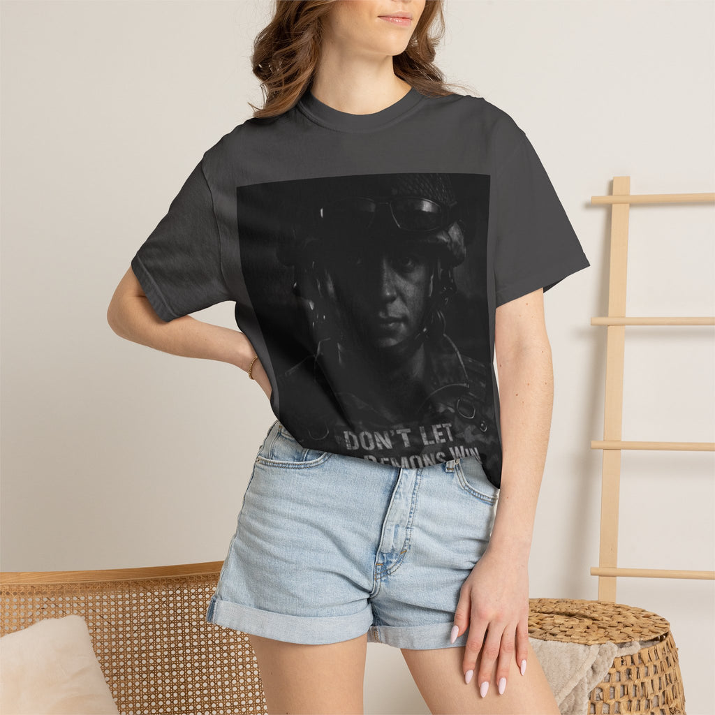 Don't Let the Demons Win T-Shirt — Dark Tactical Graphic Tee