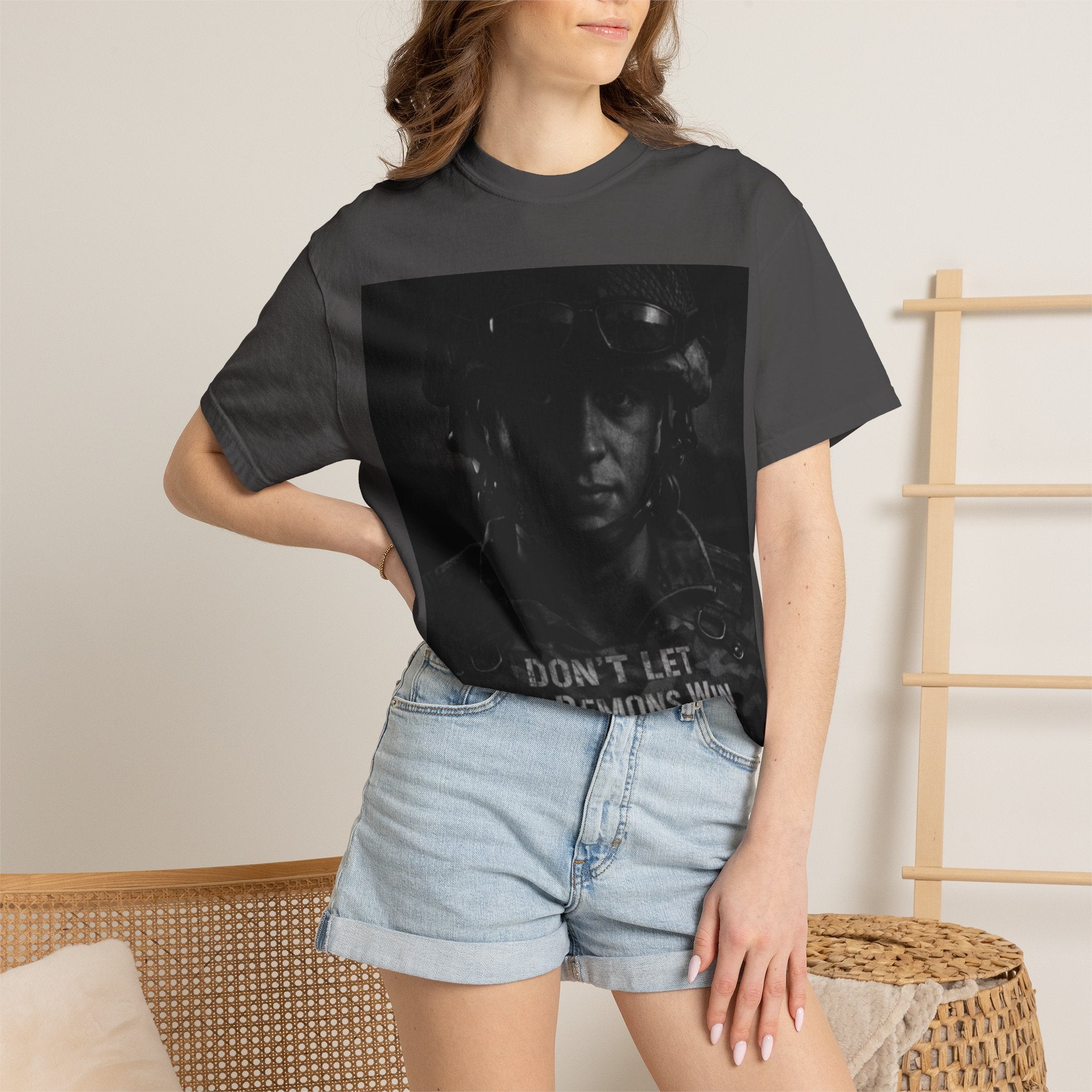 Don't Let the Demons Win T-Shirt — Dark Tactical Graphic Tee