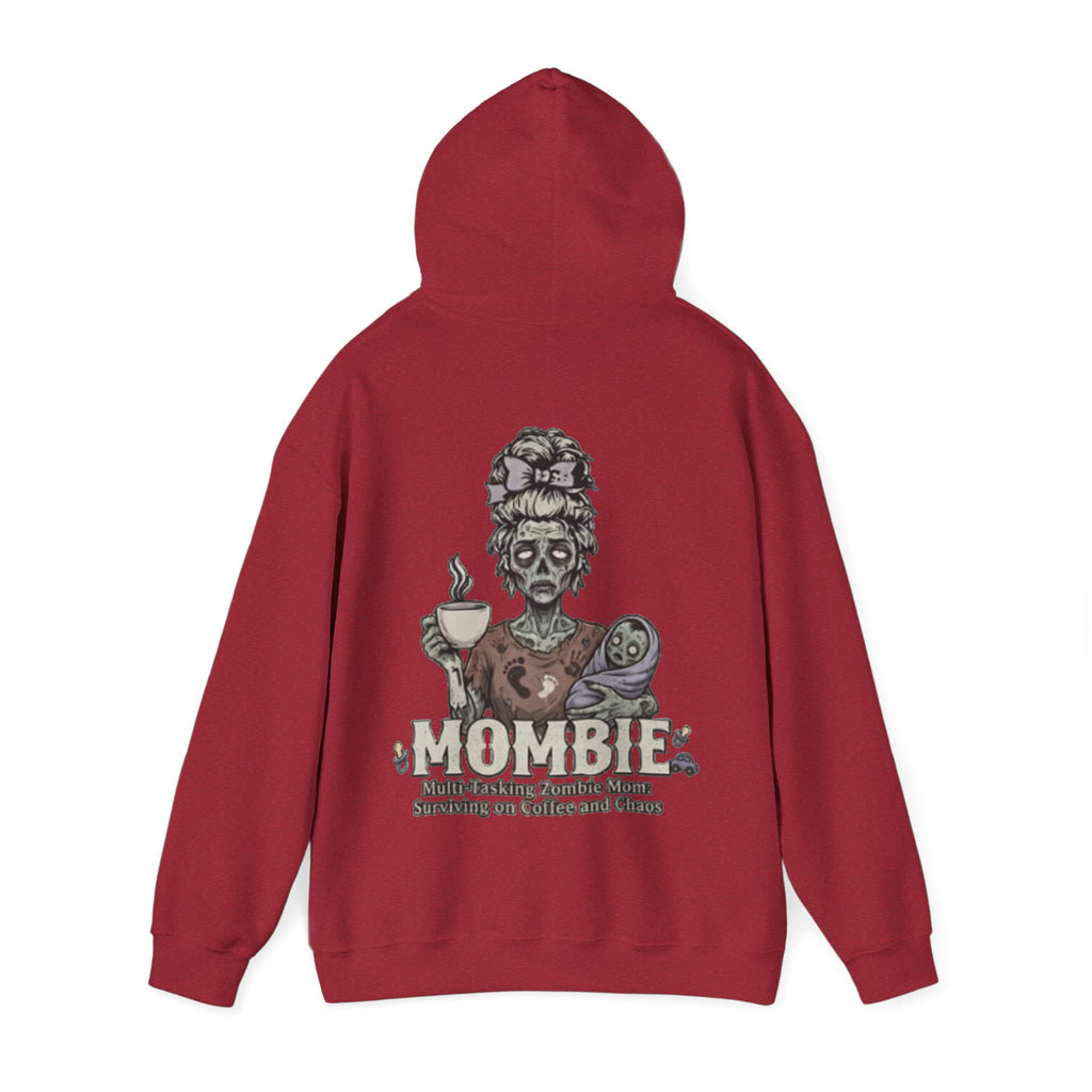 Mombie Adult Hoodie — “Mombie” Funny Coffee & Chaos Mom Sweatshirt