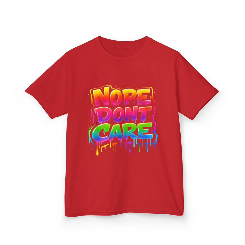 Kids T-shirt — Funny "Nope Don't Care-Lover Graphic