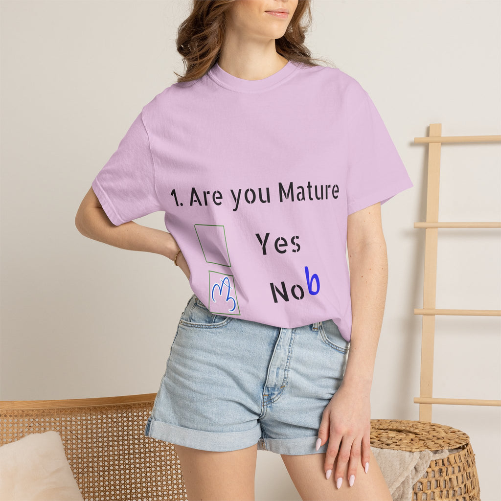 Adult T-Shirt — Funny "Are You Mature?" Checkbox Graphic Tee