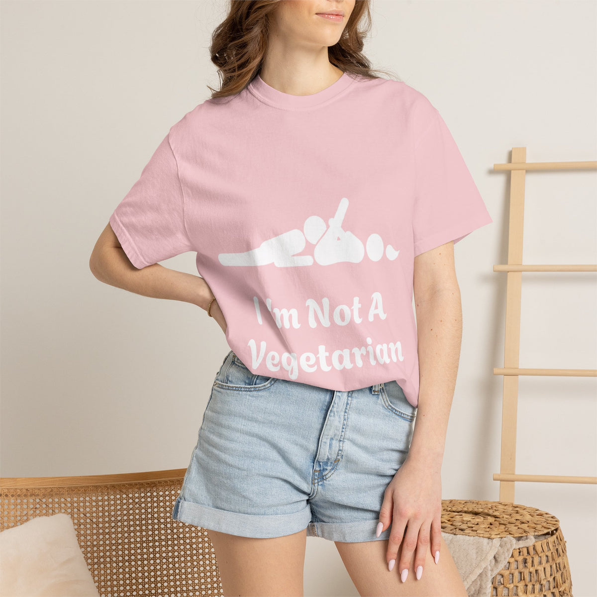 Adult T-Shirt — Funny " i'm Not a Vegetarian" Graphic Tee (Meat Lover Humor)