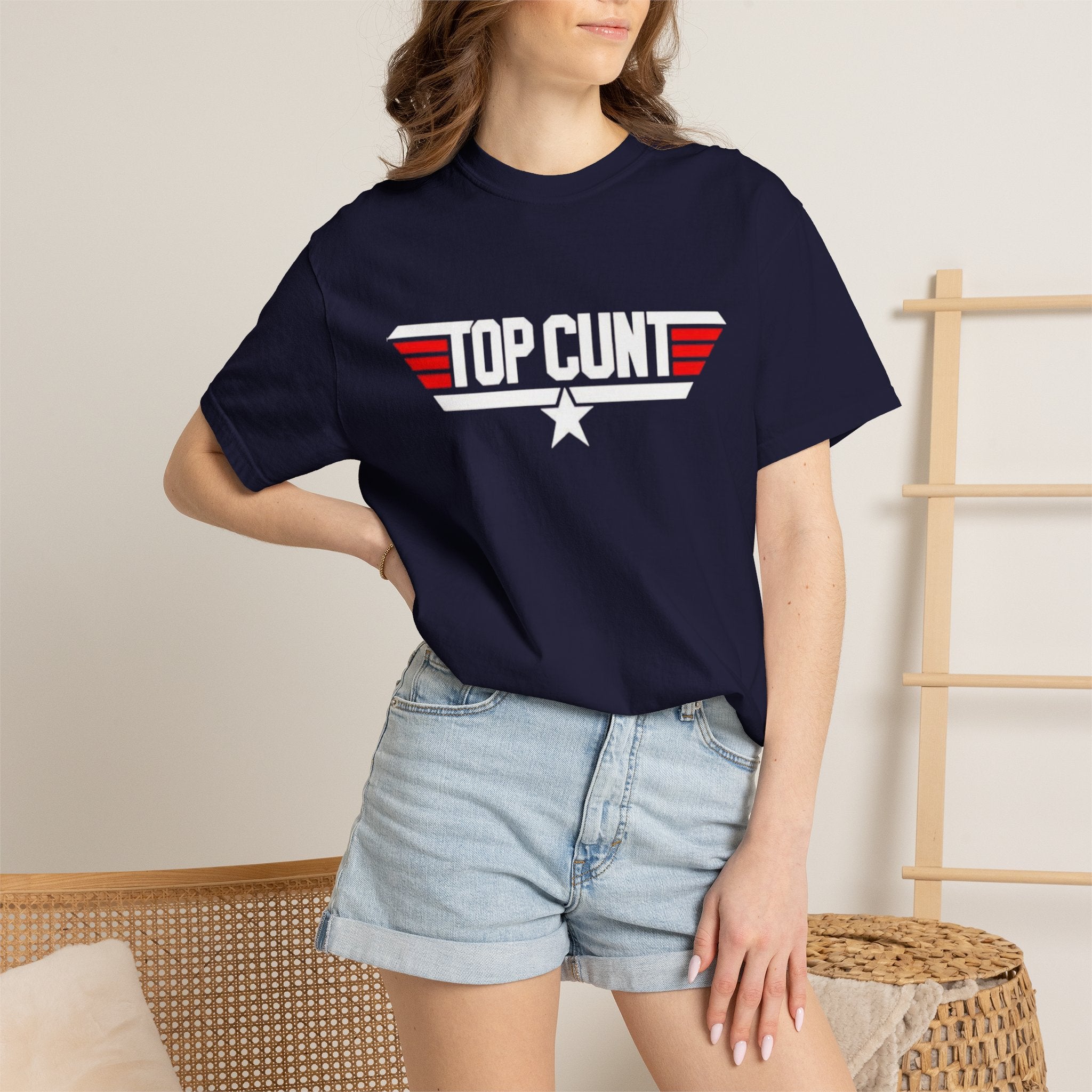 Top Cunt Graphic Adult T-Shirt — Retro Military-Inspired Statement Tee