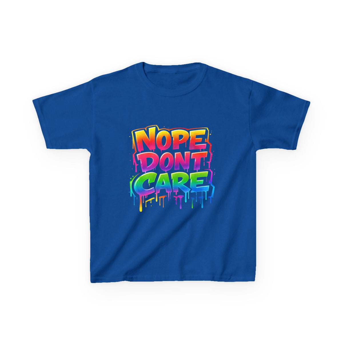 Kids T-shirt — Funny "Nope Don't Care-Lover Graphic