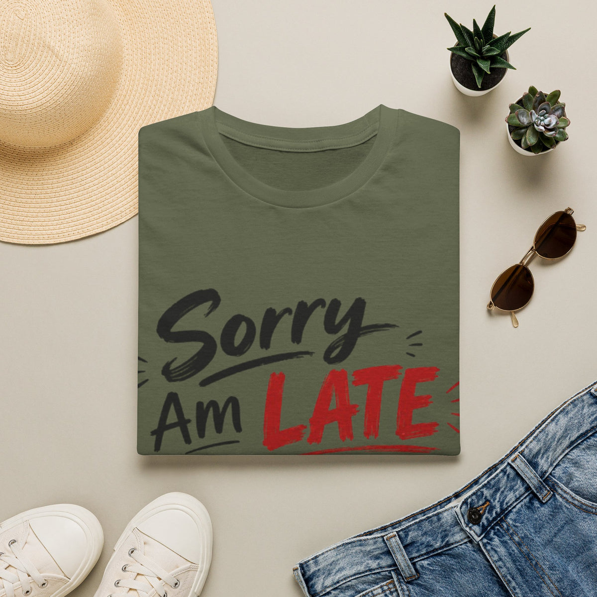 Sorry I’m Late Adult T-Shirt — Funny Graphic Tee ('Sorry Am Late I Didn’t Want To Come')
