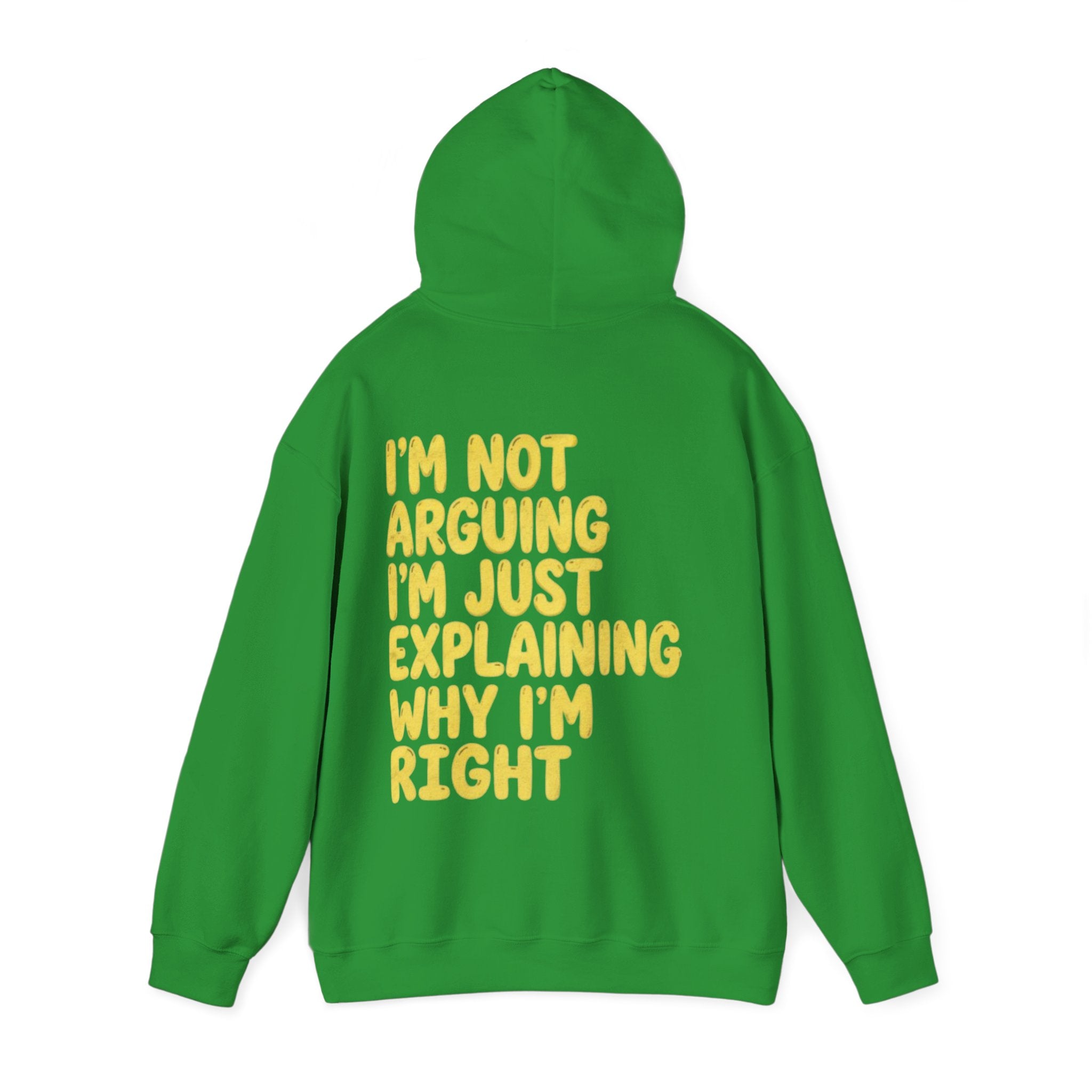I'm Not Arguing Adult Hoodie — Funny "I'm Just Explaining Why I'm Right" Graphic Hoodie