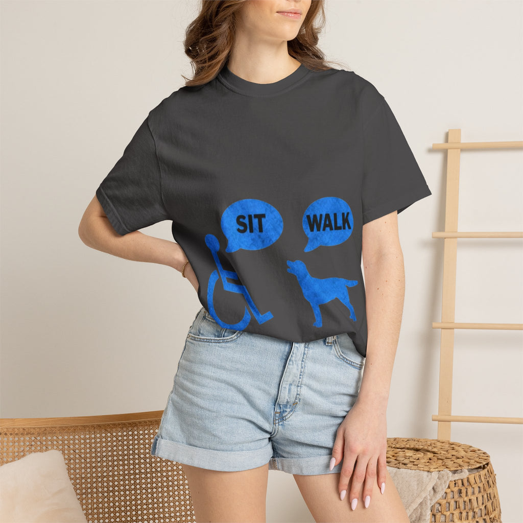 Disabled Veteran & Service Dog T-Shirt — "Sit / Walk" Graphic Tee