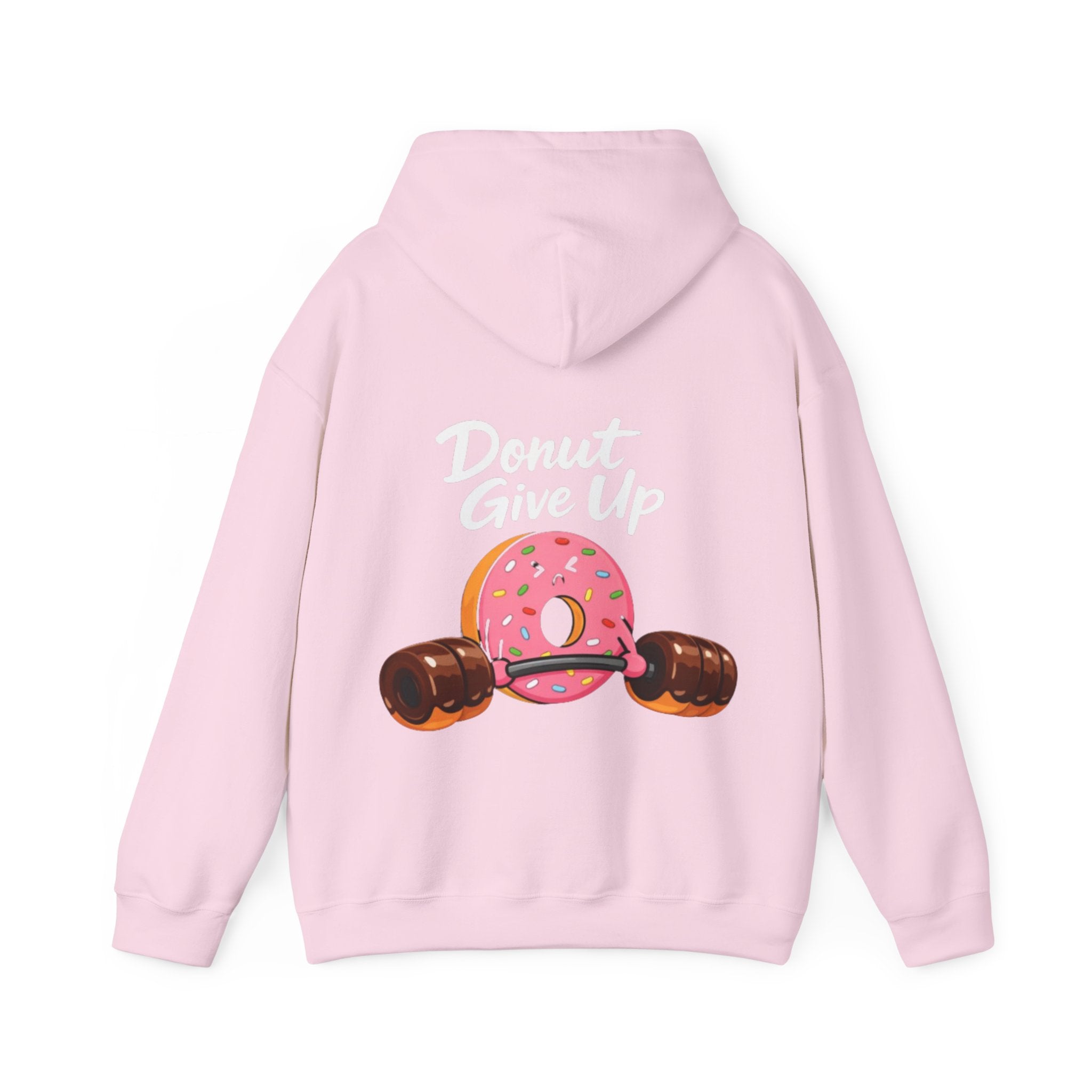 Donut Give Up Adult Hoodie — Funny Fitness Donut Graphic Sweatshirt