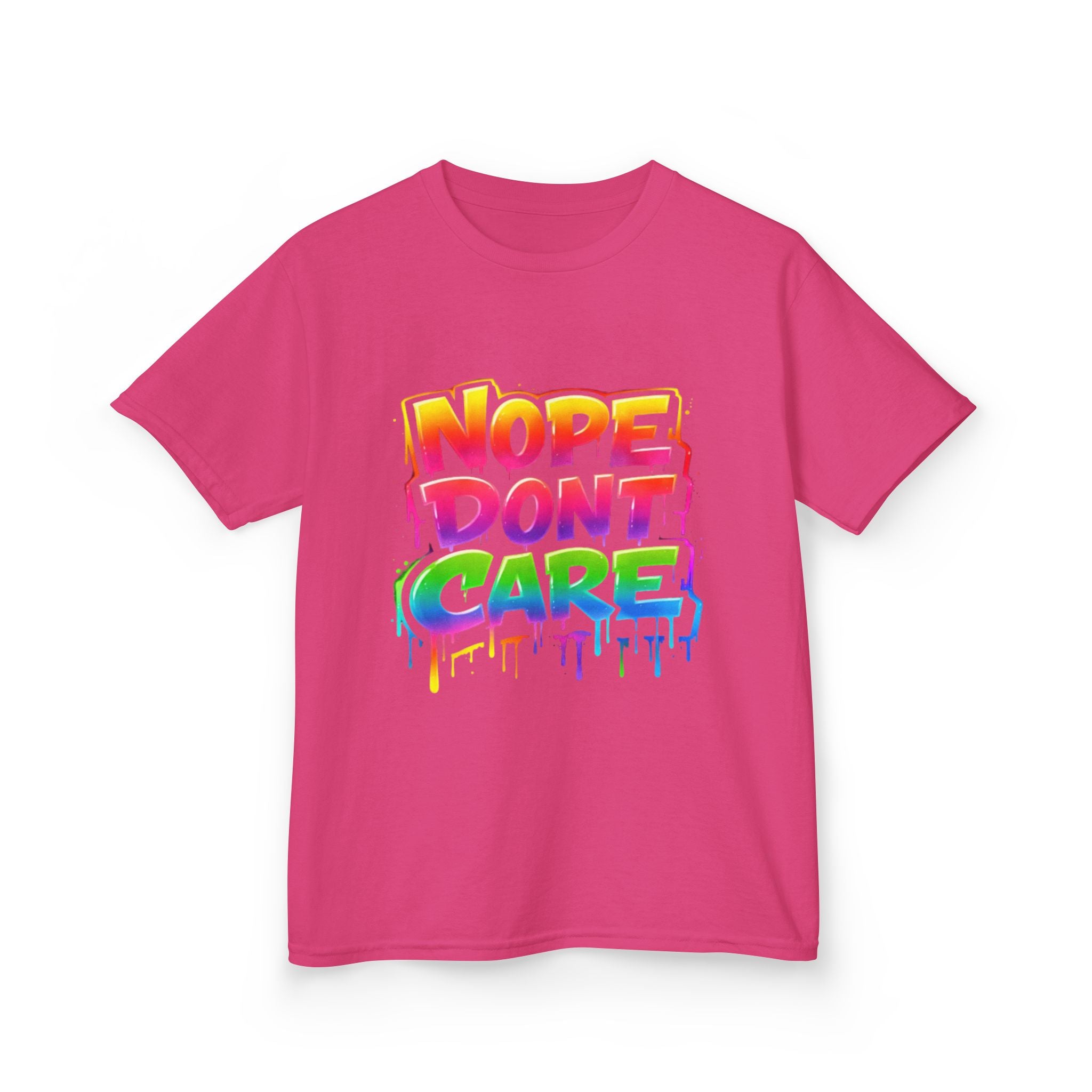 Kids T-shirt — Funny "Nope Don't Care-Lover Graphic