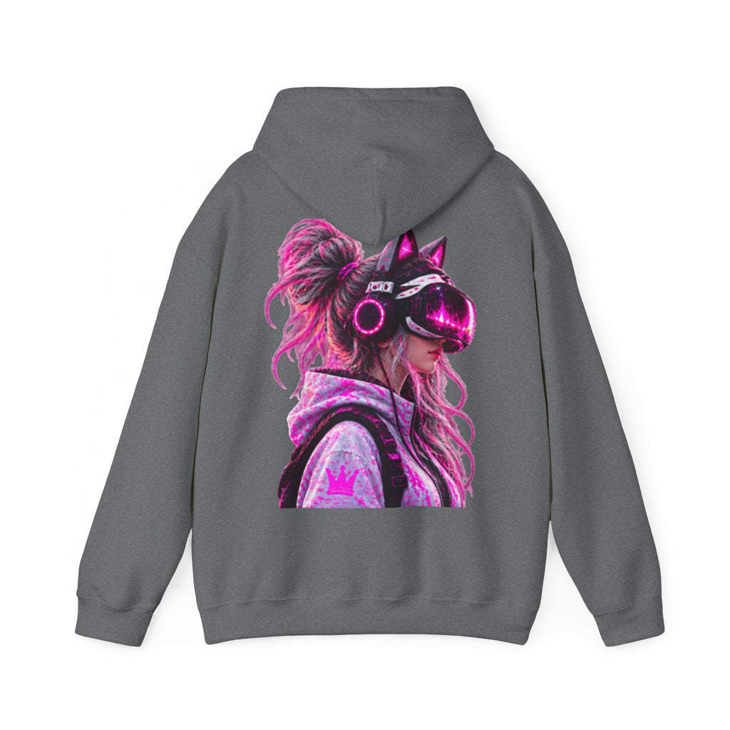 Cyberpunk VR Adult Hoodie — Neon Retro Gamer Aesthetic