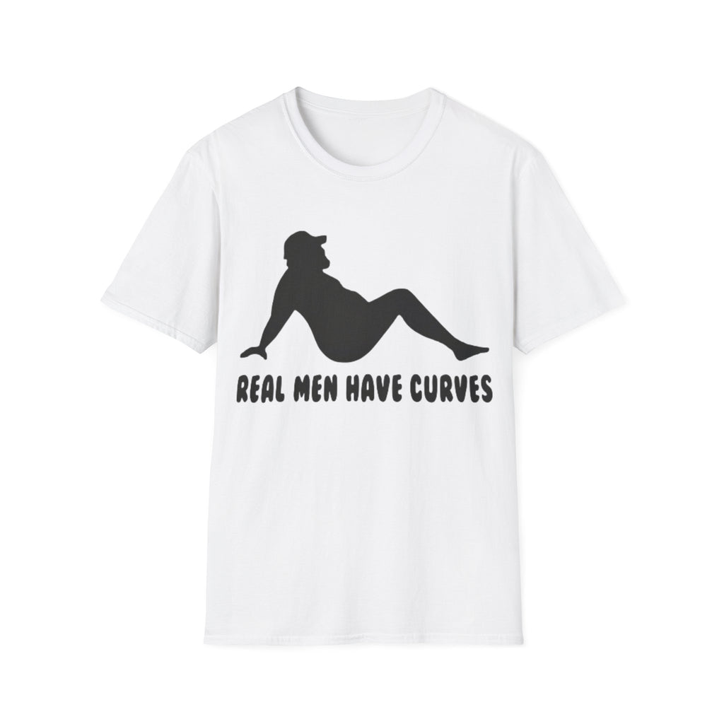Curvy Silhouette Adult T-Shirt — "Real Men Have Curves" Graphic Tee