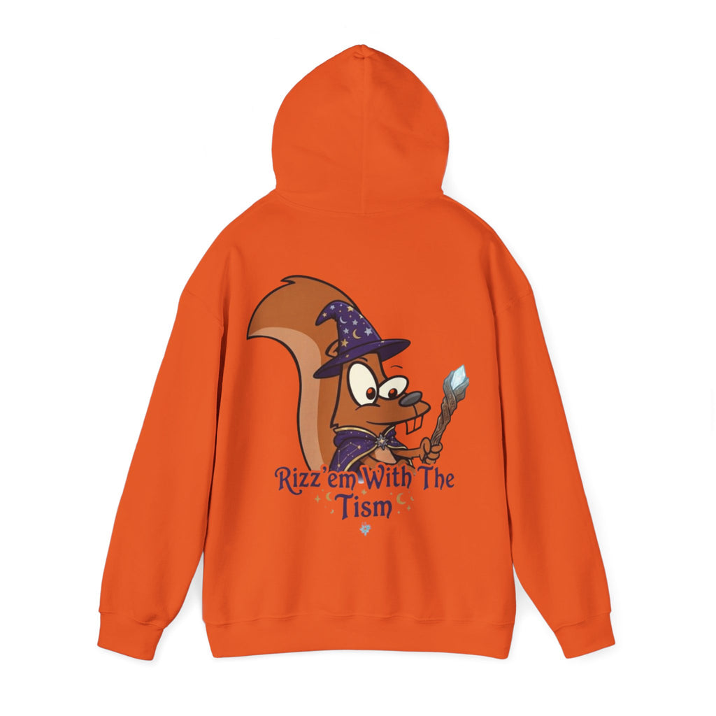Wizard Beaver Adult Hoodie — "Rizz 'em With The Tism" Cute Magical Graphic Sweatshirt
