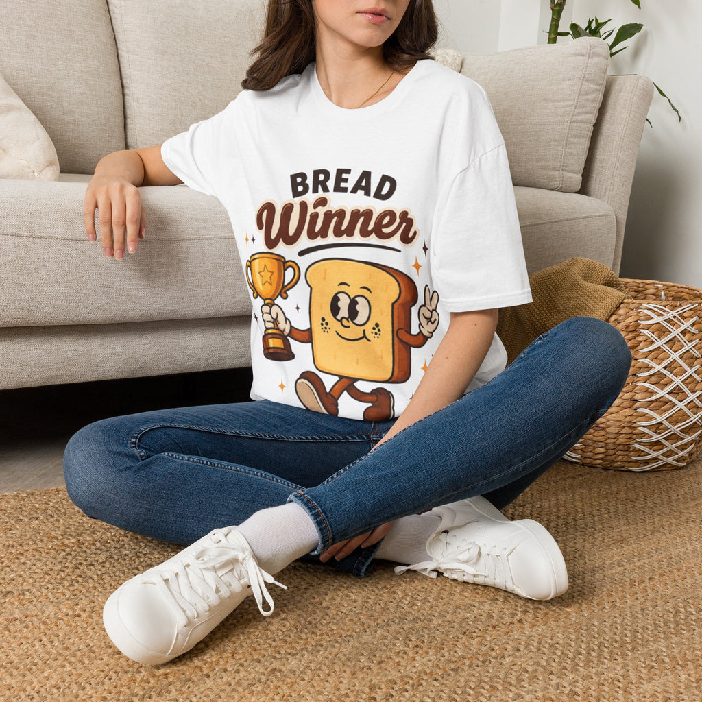 Bread Winner Adult T‑Shirt — Funny Toast Cartoon Tee for Bakers & Breakfast Lovers