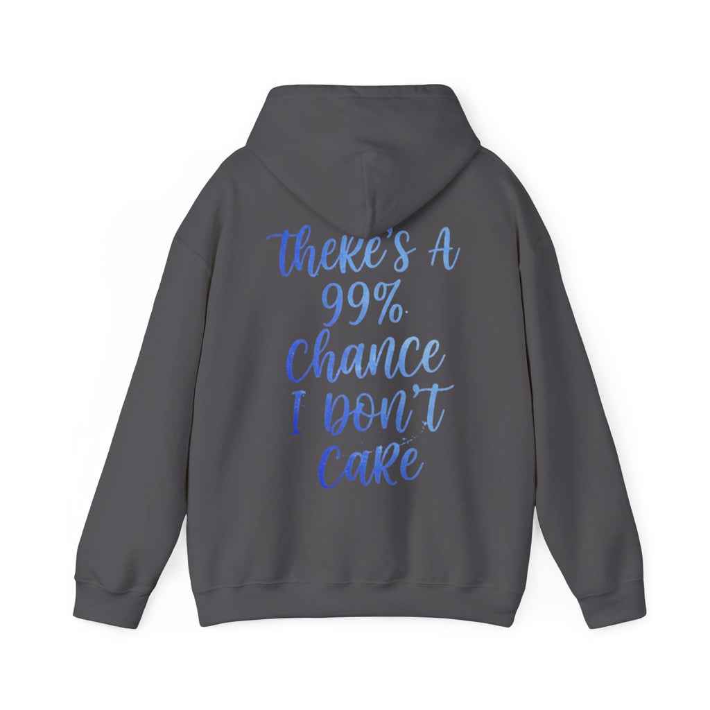 99% Chance I Don’t Care Adult Hoodie — Funny Casual Graphic Hooded Sweatshirt