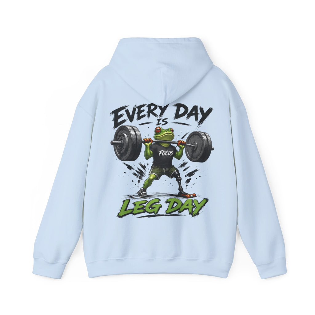 Adult Hoodie - "Every Day Is Leg Day" Frog Weightlifting Gym Hoodie