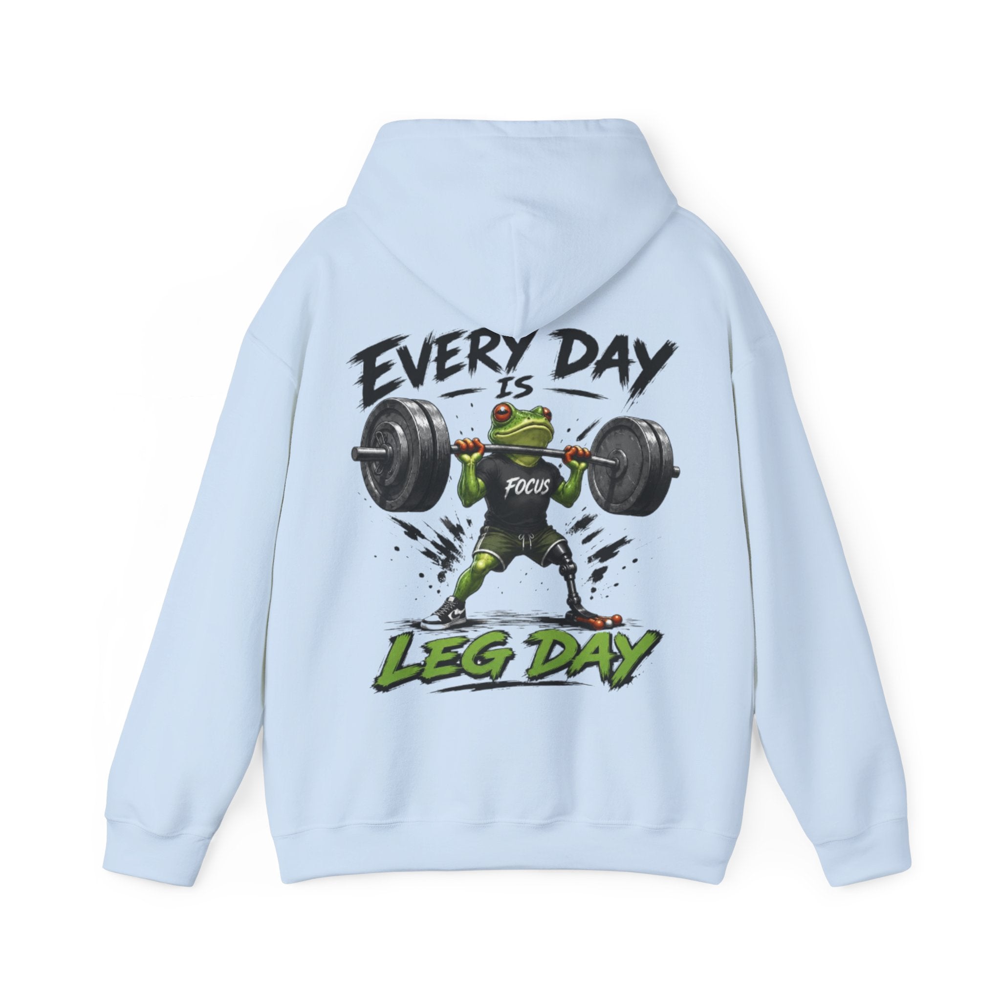 Adult Hoodie - "Every Day Is Leg Day" Frog Weightlifting Gym Hoodie
