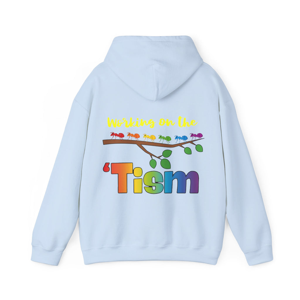 Working on the 'Tism Adult Hoodie | Rainbow Branch Design