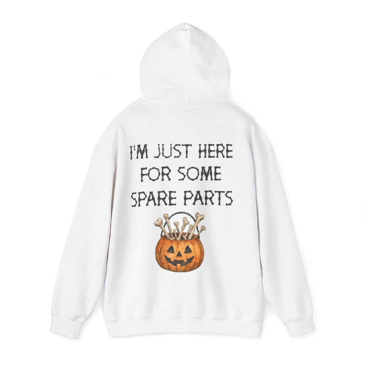 Halloween Pumpkin 'I'm Just Here for Some Spare Parts' Adult Hoodie