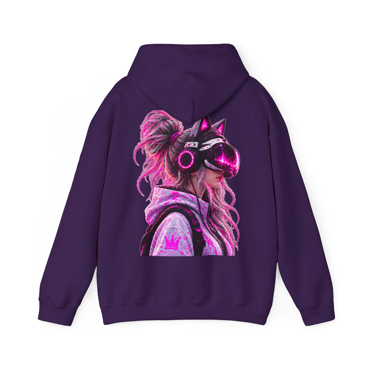 Cyberpunk VR Adult Hoodie — Neon Retro Gamer Aesthetic