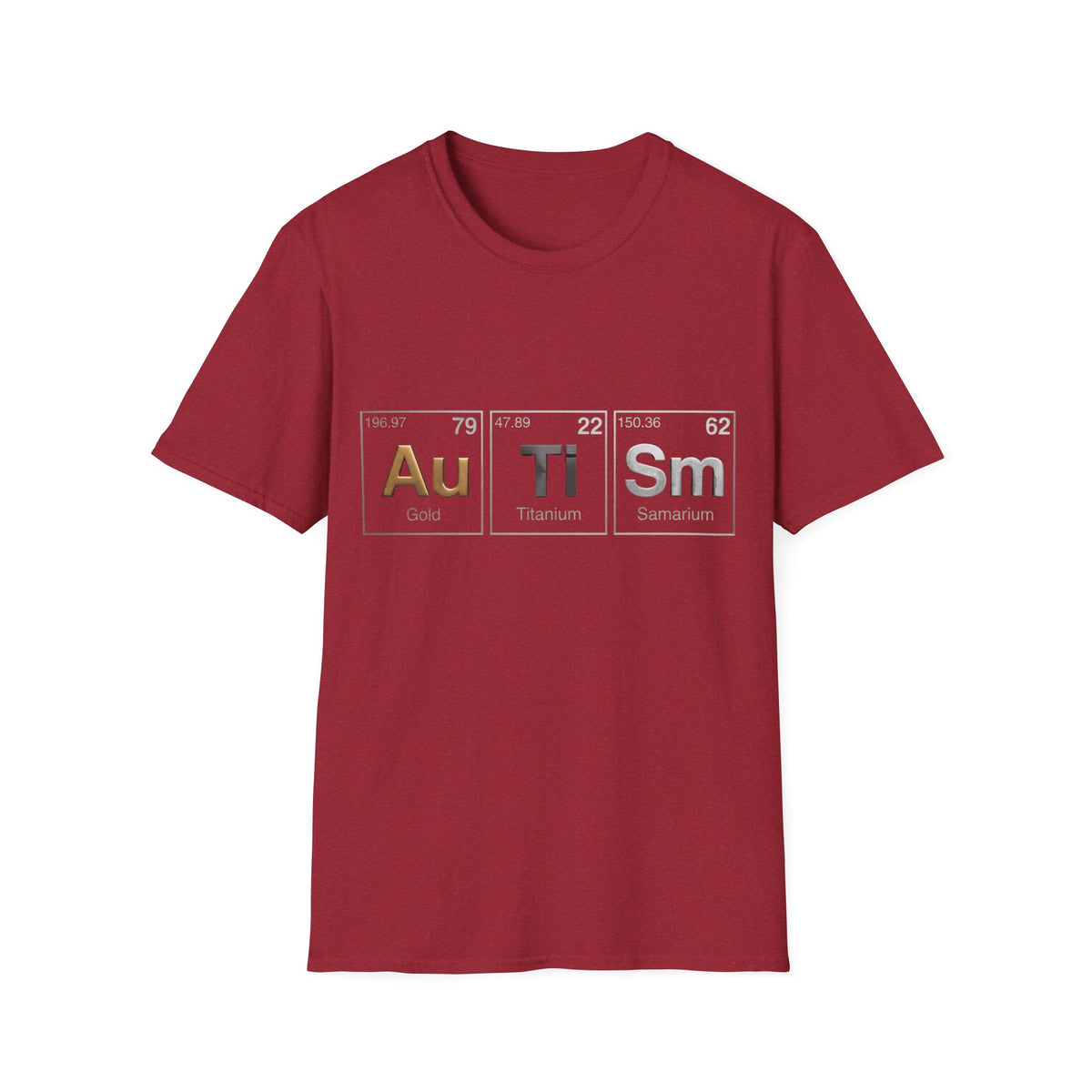Adult T-Shirt — 'Au Ti Sm' Periodic Table Autism Awareness Tee