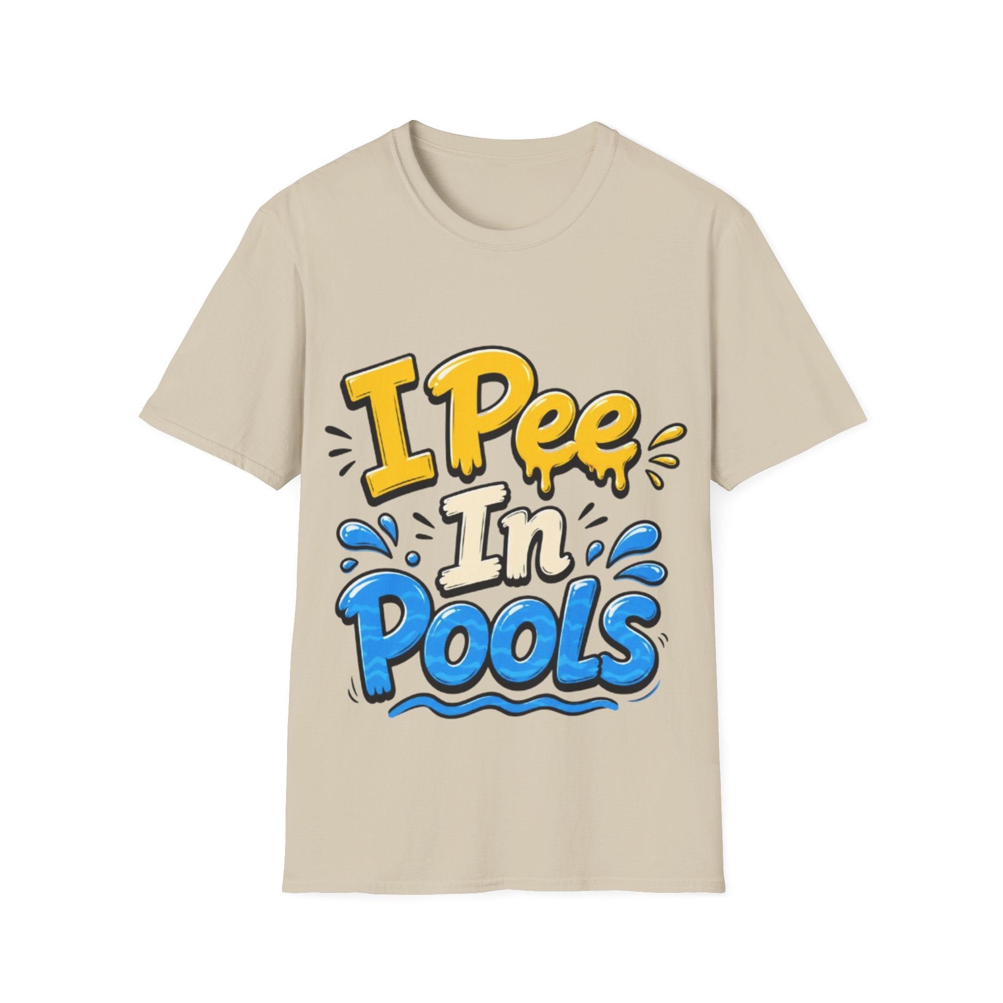 Funny "I Pee in Pools" Adult T-Shirt — Humorous Summer Pool Party Tee