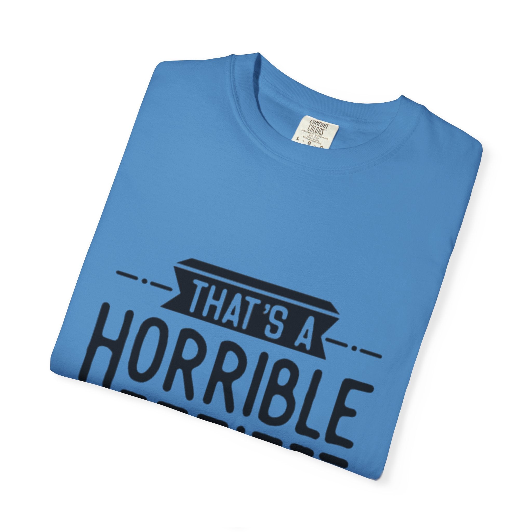 That’s a Horrible Idea T‑Shirt — Funny Quote Graphic Adult Tee