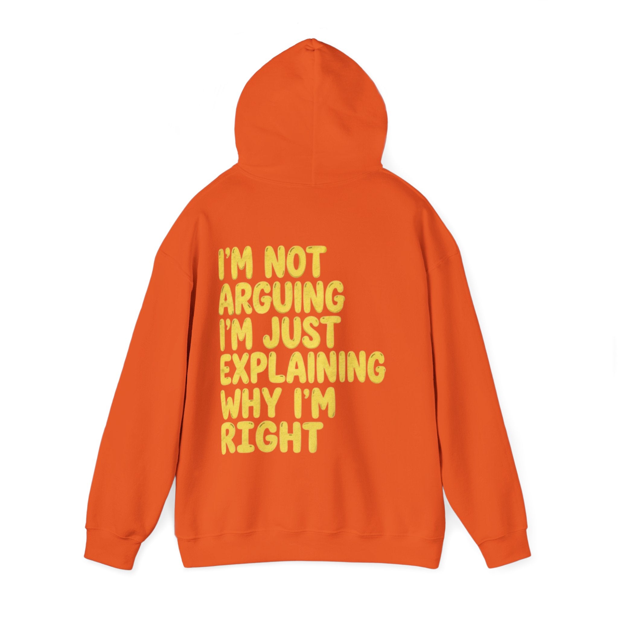 I'm Not Arguing Adult Hoodie — Funny "I'm Just Explaining Why I'm Right" Graphic Hoodie