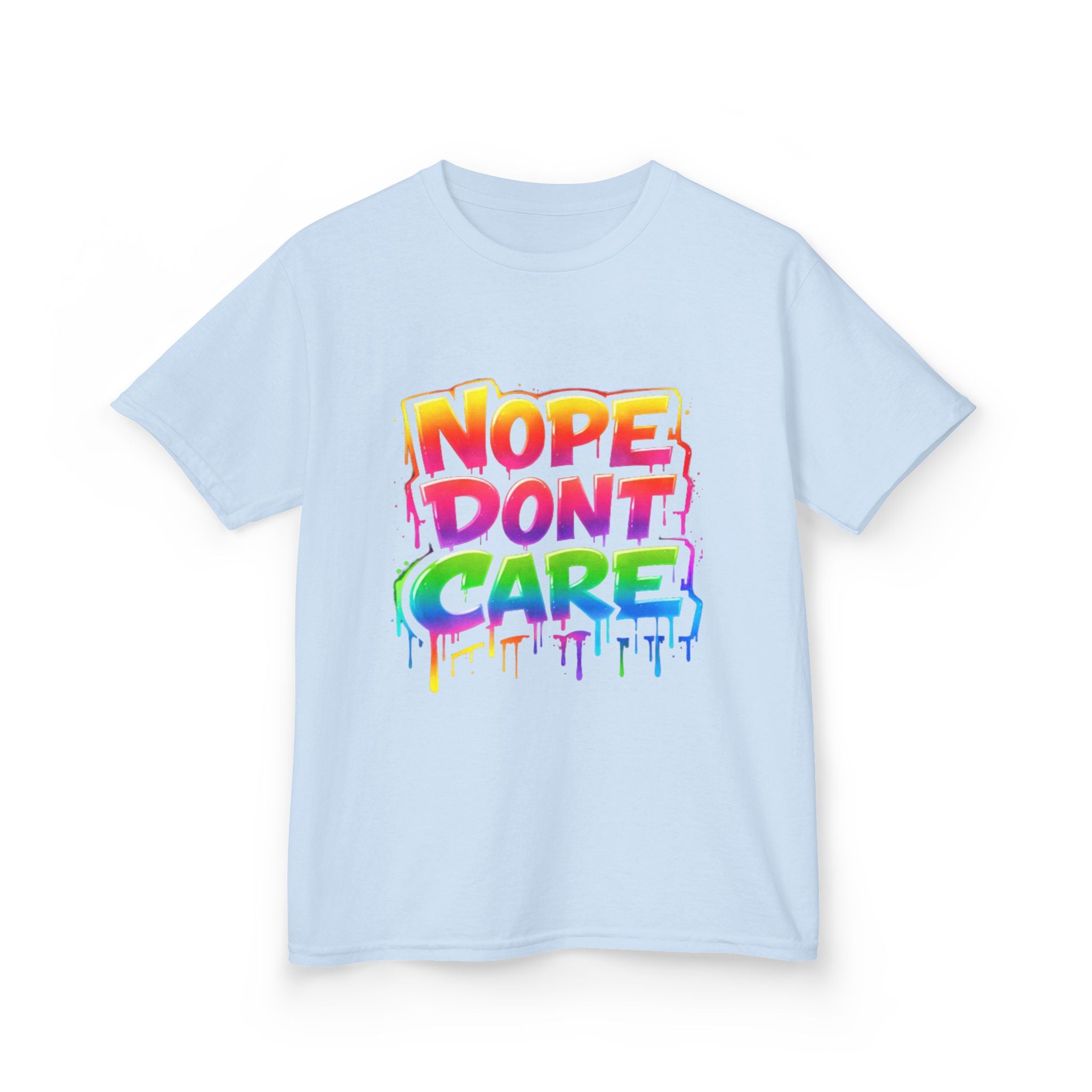Kids T-shirt — Funny "Nope Don't Care-Lover Graphic