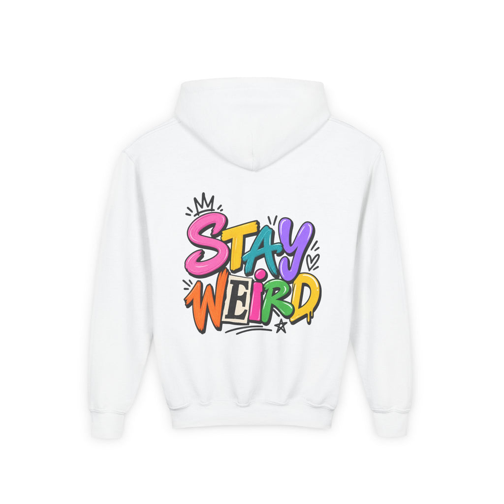 Kids Hoodie - "Stay Weird" Colorful Graffiti Graphic